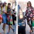 Street fashionable women wearing an assortment of stilettos and skirts with shades. Street fashionable women wearing an assortment of stilettos and skirts with shades.
