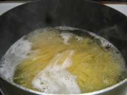 noodles starting to boil