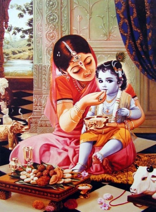 "Mother Yashoda and Krishna"
