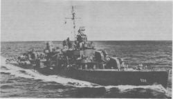 USS Sigsbee (DD-502), named after Commander Sigsbee, arly in her wartime career.