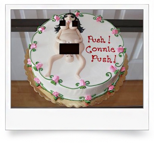 The cake comes out with its own censored bits.