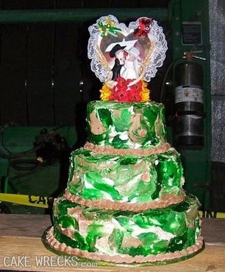 They should've camouflaged this cake out of public view.