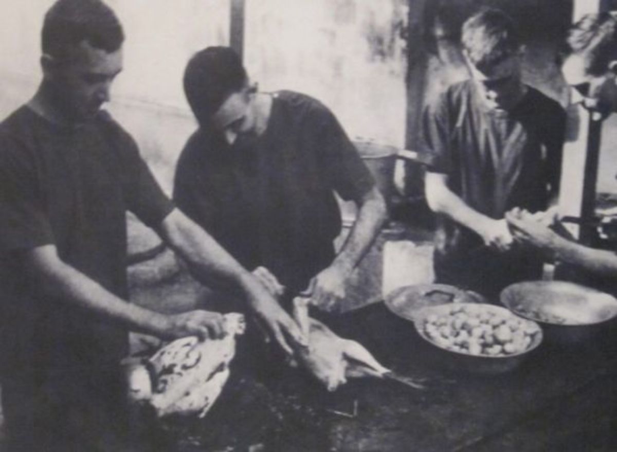 American Prisoners in Hoa Lo Preparing Christmas Dinner