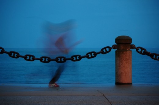 Blurred Motion of a jogger in "Perpetual Motion".
