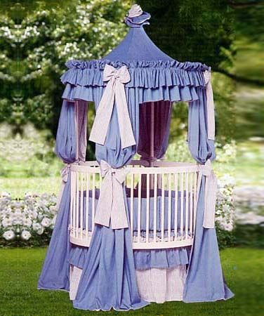 From the Little Miss Liberty Classic Collection...this is The Dakota Universal Canopy Set and it can be found at The Round Baby Crib Company... www.theroundbabycribcompany.com
