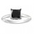 2.00ct tw Natural Treated Black Princess Cut Diamond Solitaire Ring in 14K White Gold (AAA quality , Dark Black color)