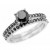 1.64ct Fancy Black Diamond Engagement/Wedding Ring Band Set 14k White Gold Set