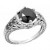 2.00ct Fancy-Black Diamond Ring Antique Style 14k White Gold
