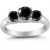 1.75 Carat Three Stone Black Diamond Ring