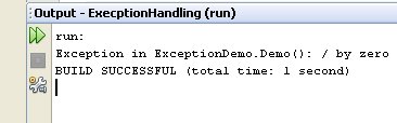 Figure 04 - The output of our program after adding exception handling. 