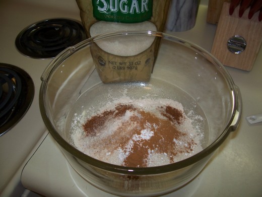 Combine dry ingredients and mix together.