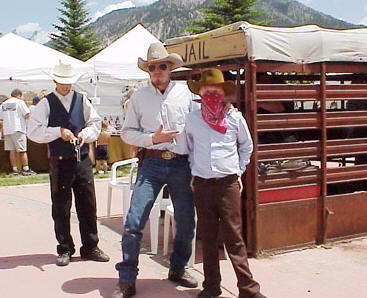 My Husband, mock sheriff, glorified babysitter, at our local Rendezvous.
