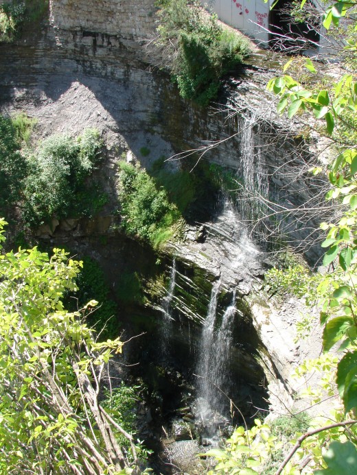 Buttermilk Falls (in Hamilton). Photo shows the front of the waterfall.
