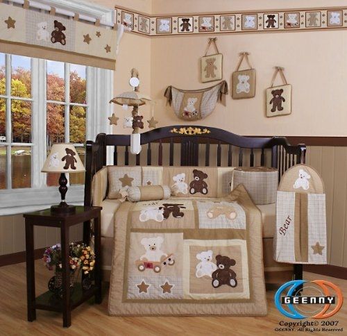 Boutique Baby Teddy Bear 13PCS Crib Bedding Set