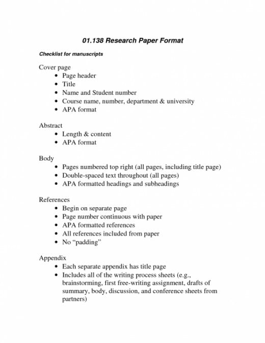 research paper format and example