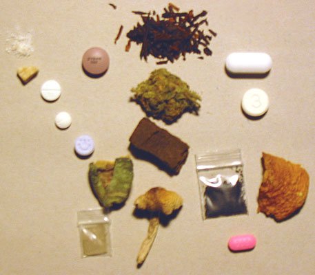 Various kinds of illegal drugs