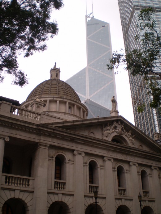Hong Kong's colonial past contrasts with the ever-growing skyline.