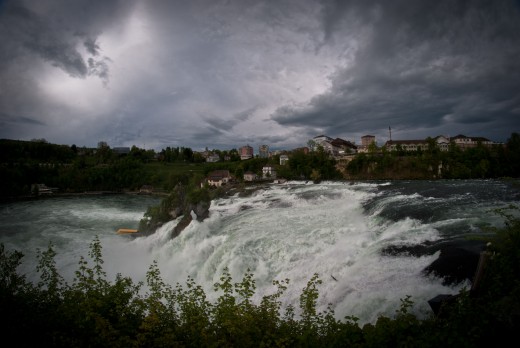 Photo of the Rhine Falls taken on the castle of Laufen