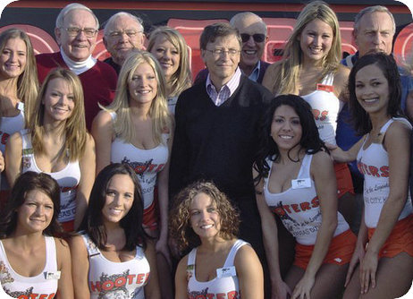 Nerds (including Bill Gates) at Hooters
