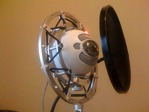 Blue Snowball with pop filter