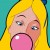 Alice chewing a bubblegum. Alice chewing a bubblegum.
