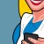 Alice while texting. Alice while texting.