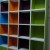 The combined colorful cabinet taken from the bottom The combined colorful cabinet taken from the bottom