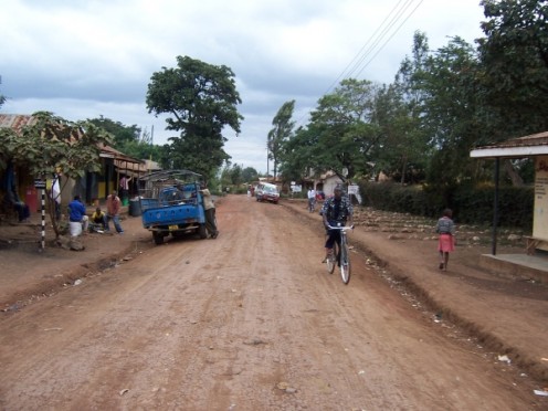 Passing through little towns on the way out of Arusha.