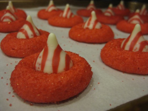 Christmas Candy Cane Blossoms Cookies