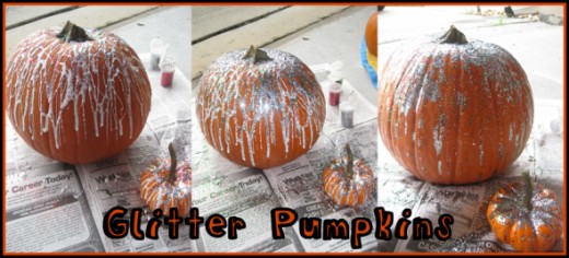 glitter pumpkins