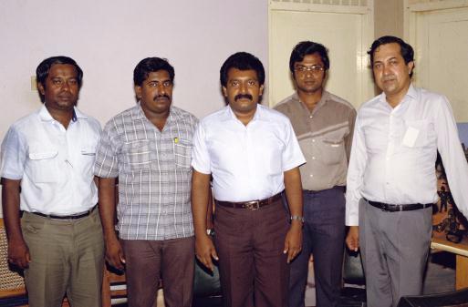 V. Prabhakaran, Swarnam, Mahatiya and Yogi with 'THE HINDU' N. Ram