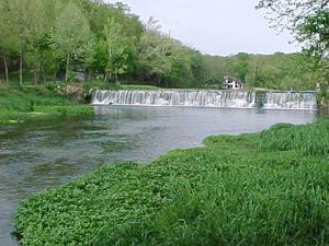 The Jolly Mill Dam. Seven acres of fishing pond are available at the mill. (Lee Price, SMFF Conservation Liaison)