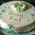 Moses Basket Christening Cake - own design with sugar paste frilling (plastic baby)
