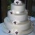 Orchid Wedding Cake - orchids made from sugar paste moulds, pearls are cheap costume jewelery strands
