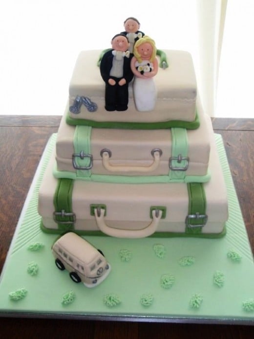 Suitcase Wedding Cake - elements adapted from various magazine designs