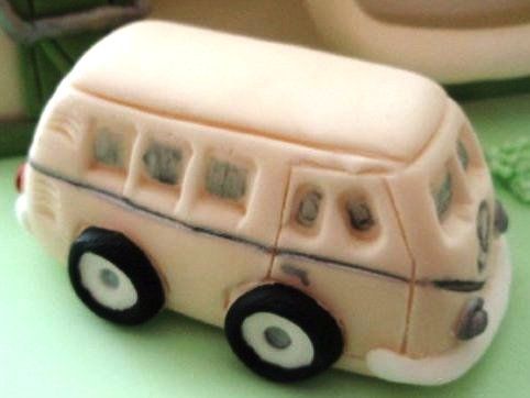 VW Campervan, copied from a photograph of the actual wedding "car"
