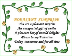 Pleasant Surprise Valentine Poem Poster