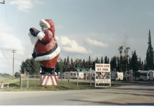 The Worlds Largest Santa just outside Santa's North Pole House