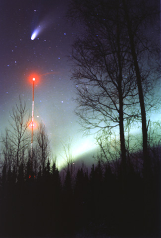 A Comet In The Night Sky Over The North Pole 