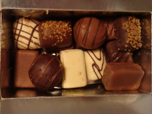 Box of chocolates we brought back from Bruges, allegedly the best place in the world for chocolate.
