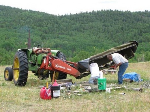 Haying is tough but scenic!