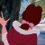 Hood down, pink bow in hair Hood down, pink bow in hair