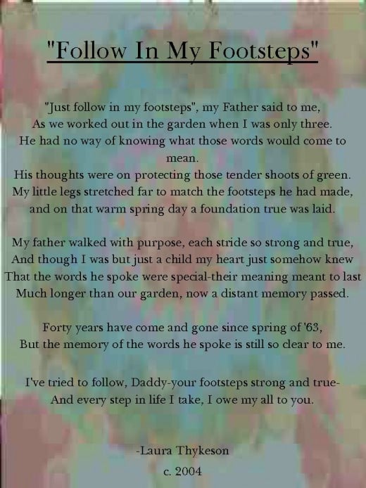 The original copy of the poem I gave to my Father for Father's Day in 2004.