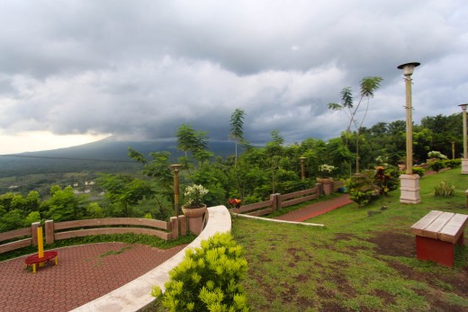 On Lignon Hill - with the obscured Mt. Mayon