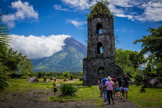 The Cagsawa Ruins and Mt. Mayon