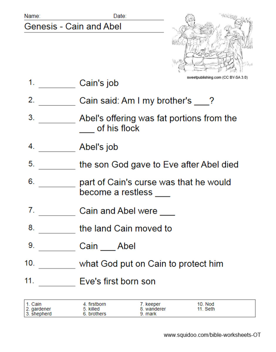 Cain And Abel Sunday School Activity