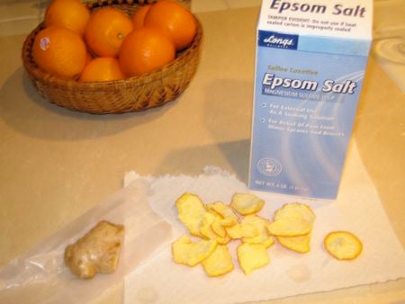 orange peels with epsom salt