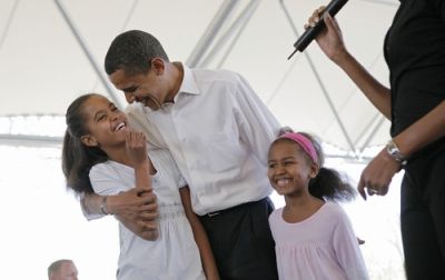 Barack Obama and Daughters