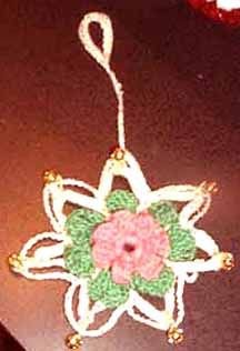 Wild Rose Snowflake Ornament  (See my free pattern list below)