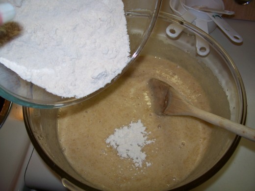 Stir in the flour mixture.